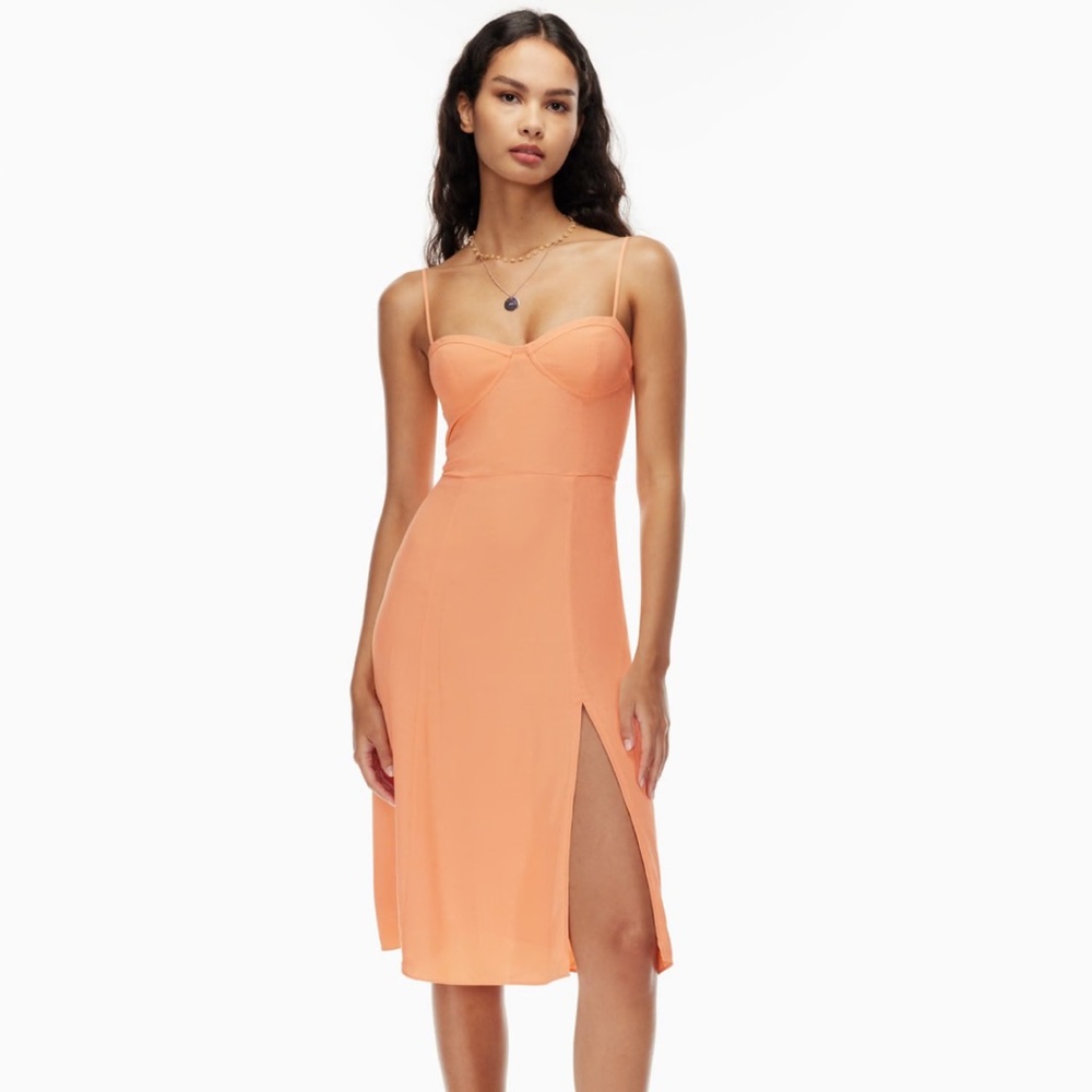 🧡Aritzia Orange Midi Dress Size M